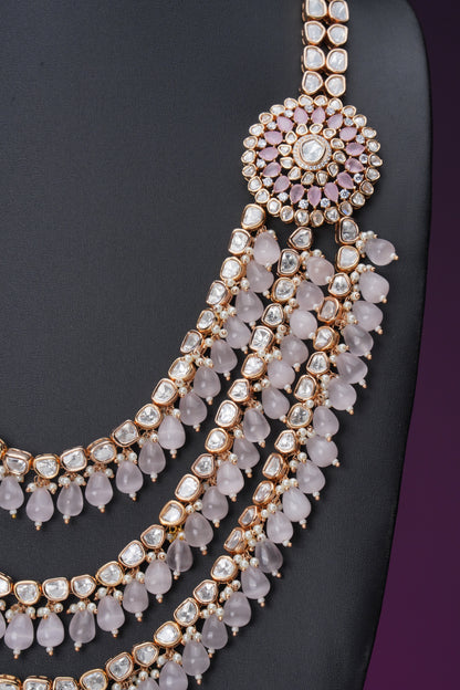 NJN278 - Moissanite Polki Long Necklace