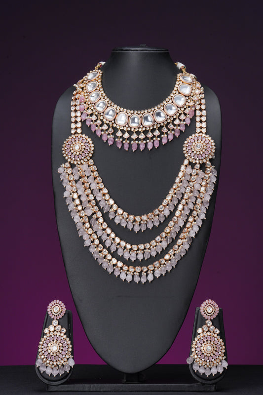 NJCM254 - Stunning Moissanite Polki Layered set