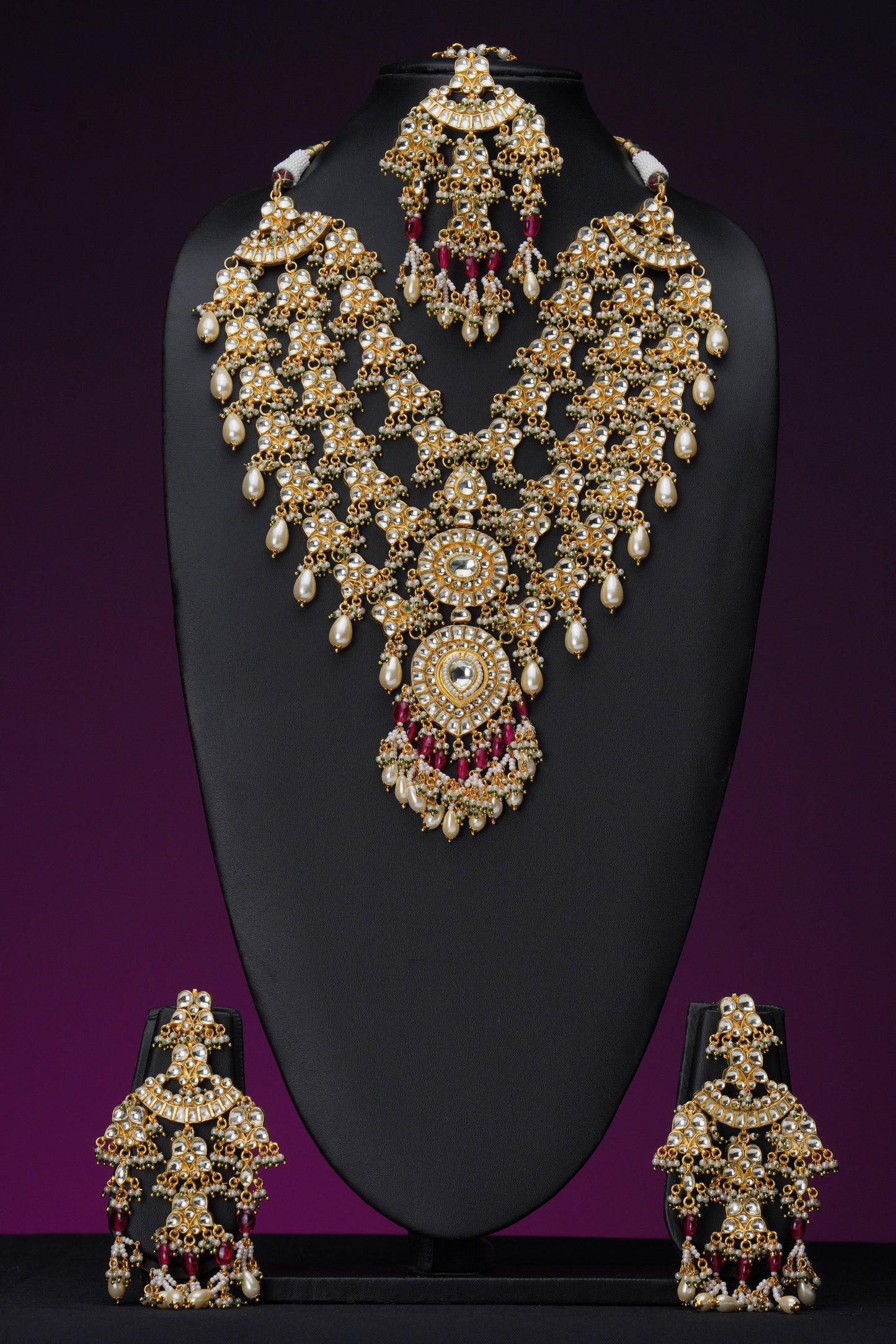 NJLS149 - Layered Pachi Kundan Necklace set