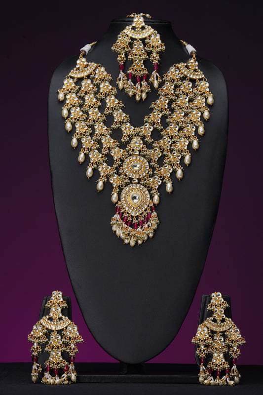 NJLS149 - Layered Pachi Kundan Necklace set