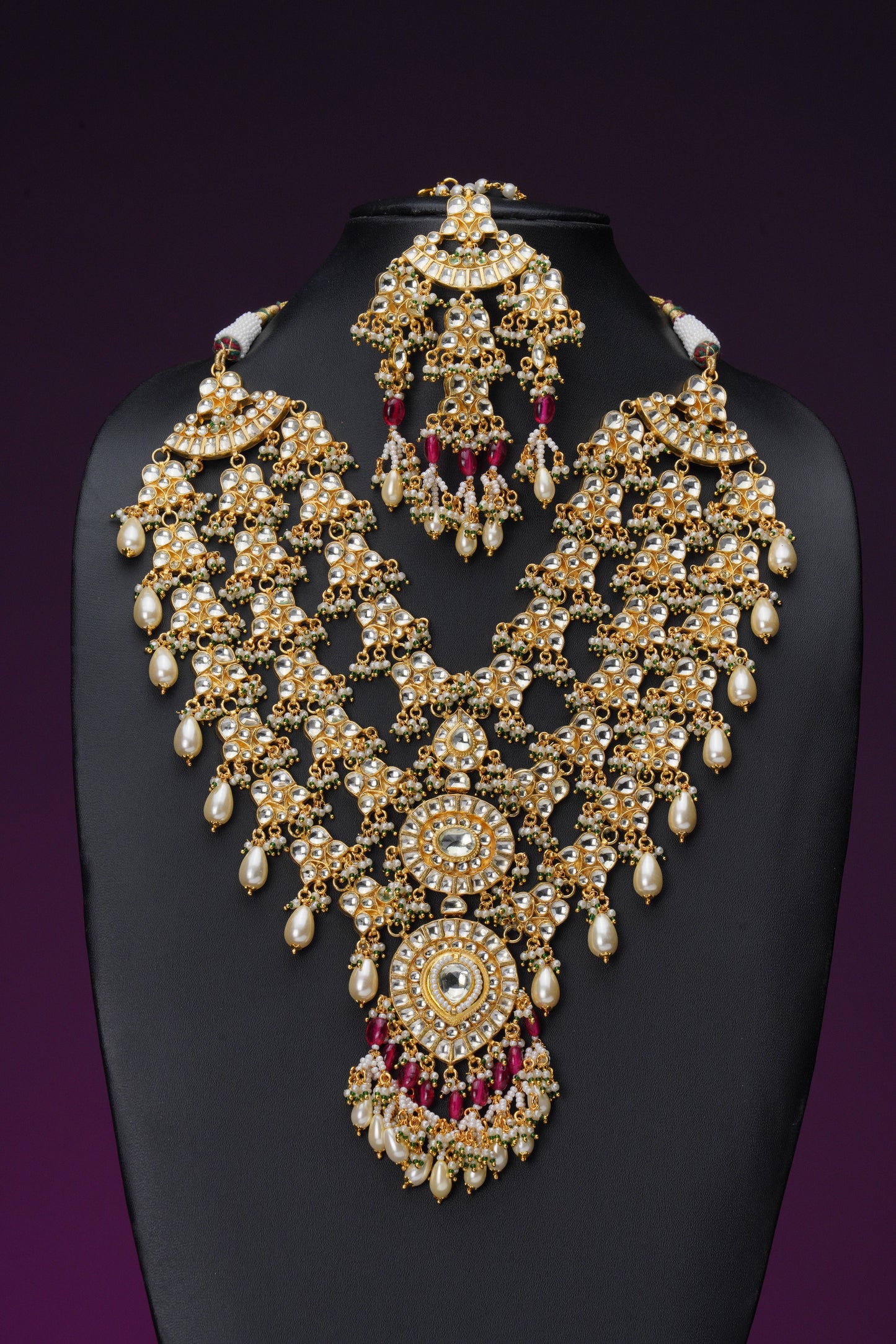 NJLS149 - Layered Pachi Kundan Necklace set