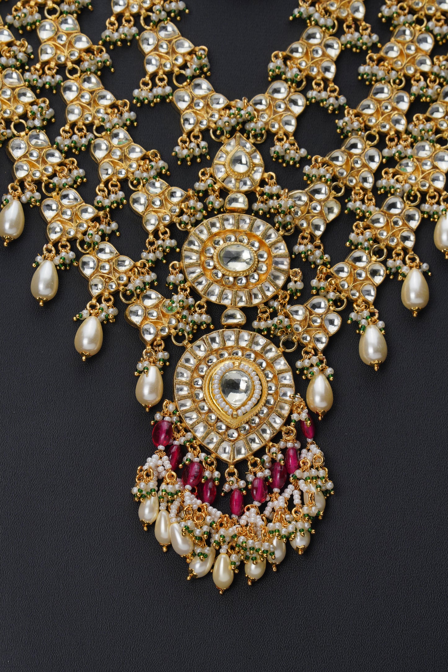 NJLS149 - Layered Pachi Kundan Necklace set