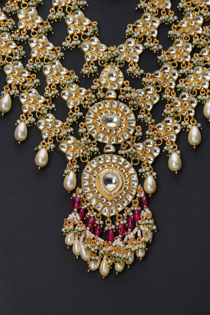 NJLS149 - Layered Pachi Kundan Necklace set