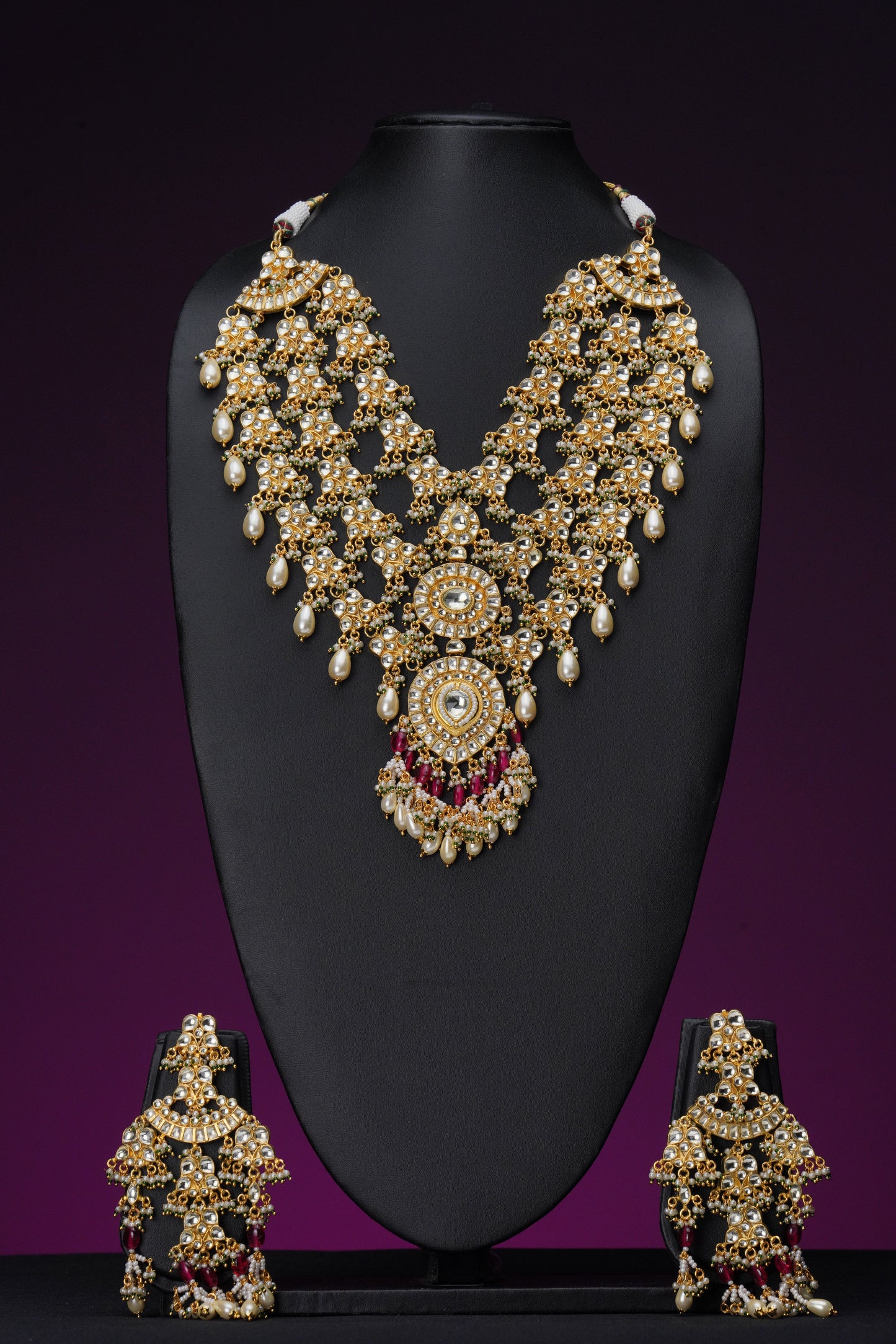 NJLS149 - Layered Pachi Kundan Necklace set