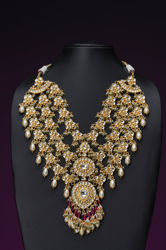 NJN269 - Layered Pachi Kundan Necklace