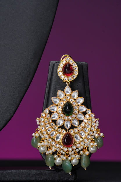 NJCM285 - Jadau Kundan with Fresh water pearl Layered set