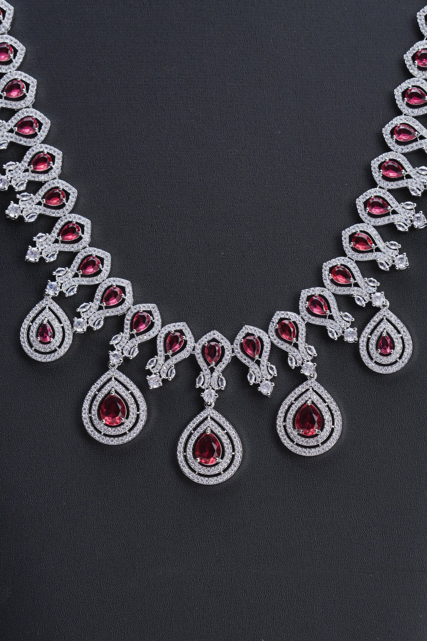 NJCM288 - Royal Cubic Zircon ruby layered set