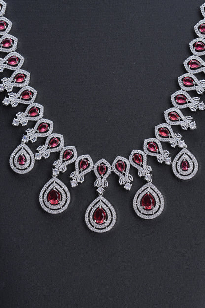 NJCM288 - Royal Cubic Zircon ruby layered set