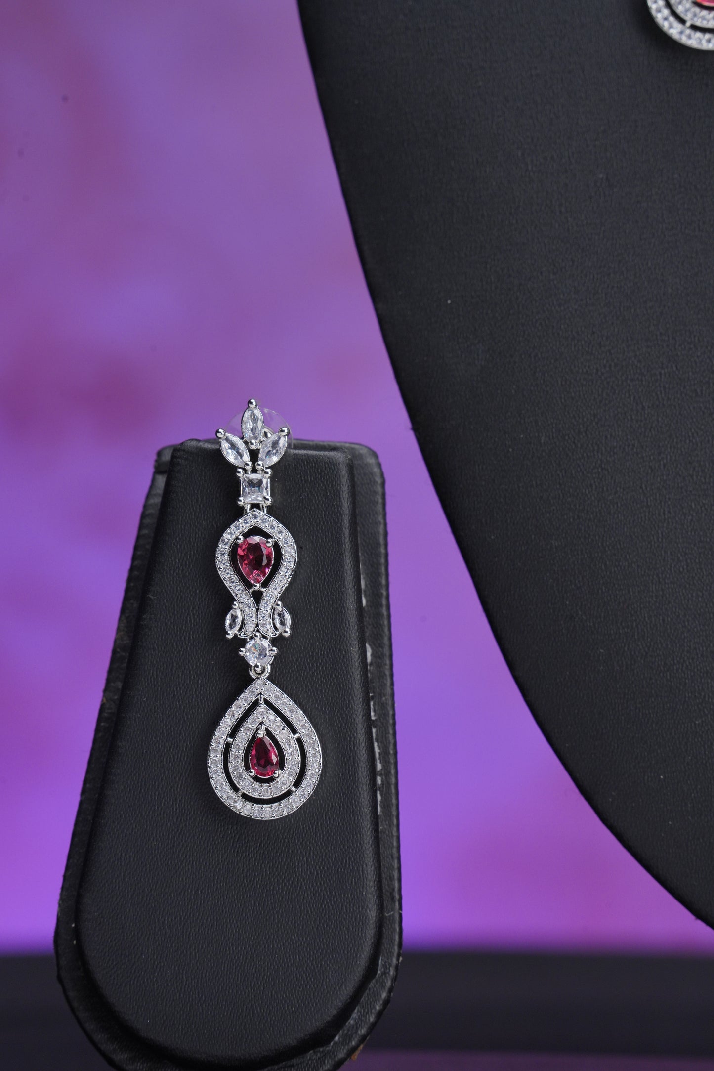 NJCM288 - Royal Cubic Zircon ruby layered set