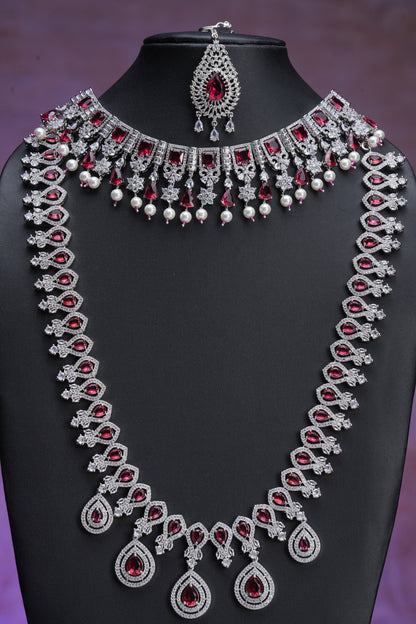 NJCM288 - Royal Cubic Zircon ruby layered set