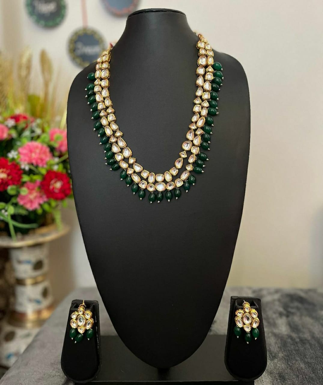 NJNS182 - Kundan fused with Pearl Necklace set