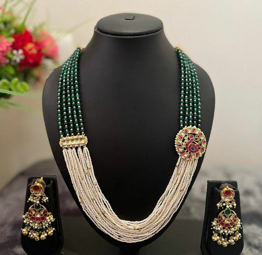 NJPS158 - Pachi Kundan with pearls hara