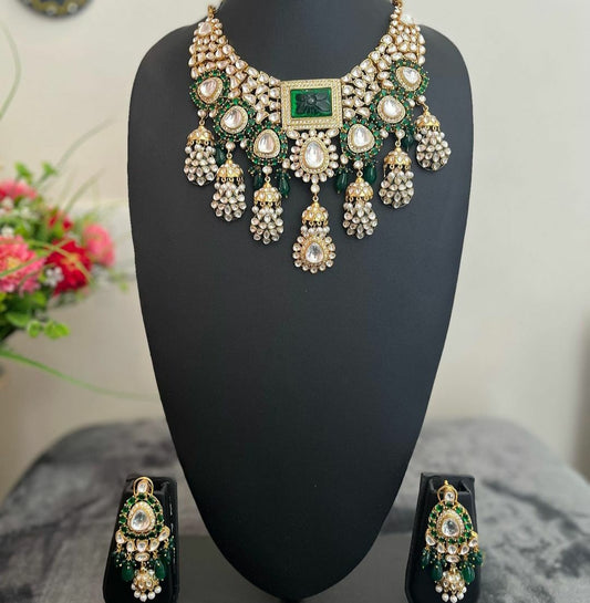 NJNS110 - Moissanite polki Choker set
